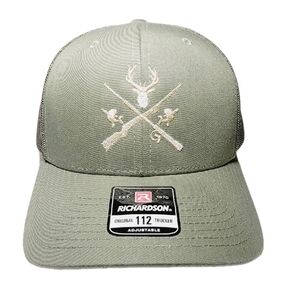 Hunter Fisherman Richardson Curved Bill Mesh Snapback Loden Cap Hat Embroidered